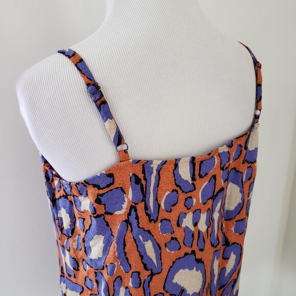 CAbi Isla Animal Print Cami Button Front Orange Purple Viscose 5040 Small - Picture 5 of 10